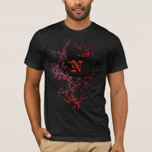 Vintage Mönster med Monogram Brev N Tee