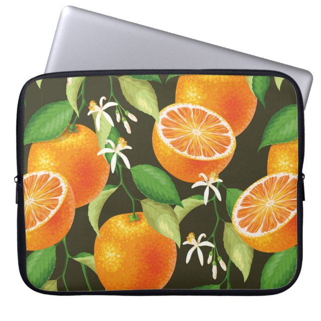 Vintage mönster med orange laptop fodral (Framsidan)