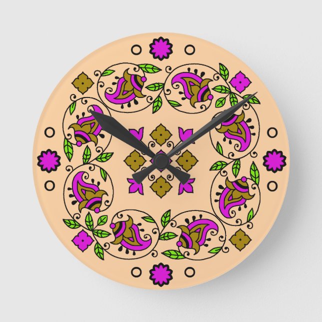 vintage mönster rund klocka (Framsida)