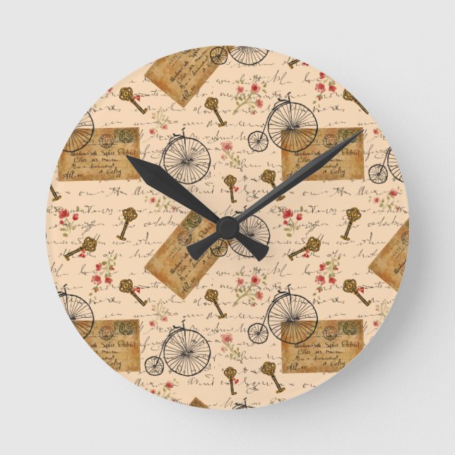 vintage mönster rund klocka (Framsida)