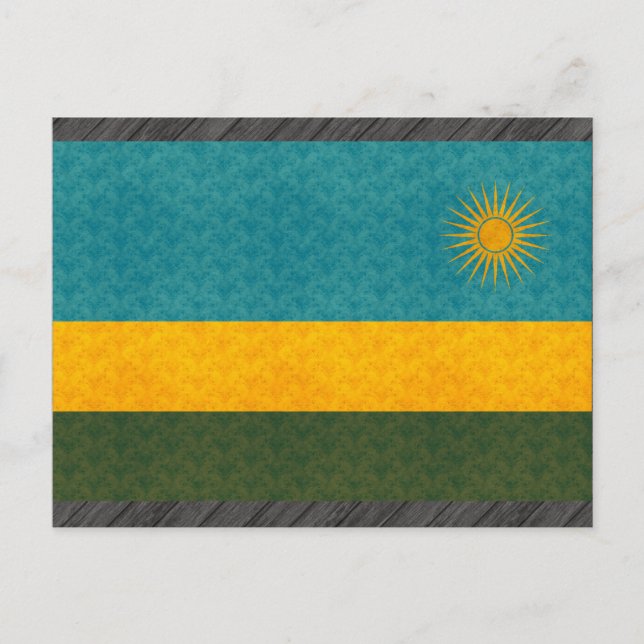 Vintage Mönster Rwanda Flagga Vykort (Framsida)