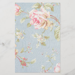 vintage mönster shabby chic stil blått vid ro brevpapper