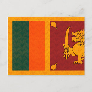Vintage Mönster Sri Lanka Flagga Vykort