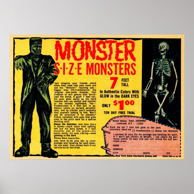 Vintage Monsters Annonsartikel Poster (Framsidan)
