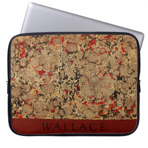 Vintage mönstrat marmorerat bokomslag laptop sleeve