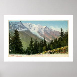 Vintage Mont Blanc beskådar från den Flégère Poster
