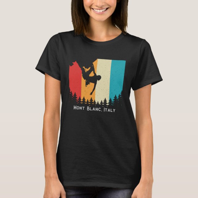 Vintage Mont Blanc Italien Sten Klimatbubbla T Shirt (Framsida)