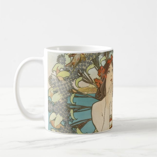 Vintage Mont-Carlo Poster av Alphonse Mucha Kaffemugg (Vänster)