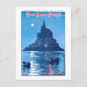 Vintage Mont Saint-Michel Resoraffisch Vykort