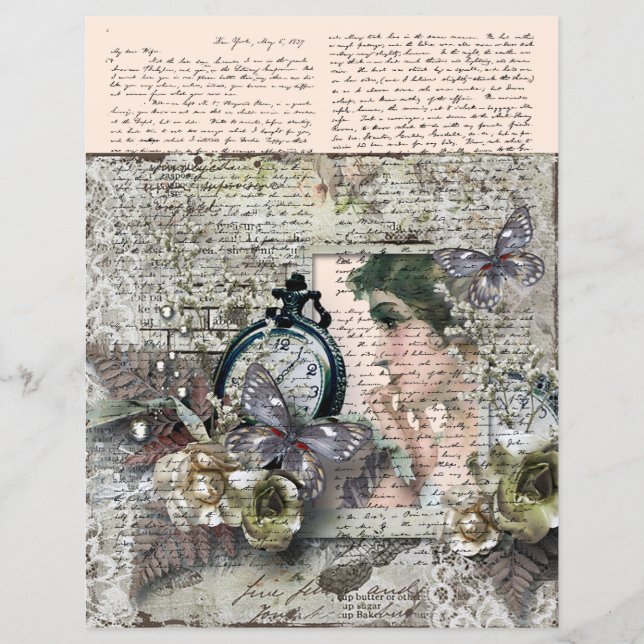 Vintage Montague 1837 Gamla skript Brev (Framsida)