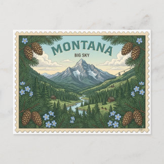 Vintage Montana Big Sky Mountain Resort Resa Vykort