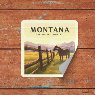 Vintage Montana Fyrkantigt Klistermärke