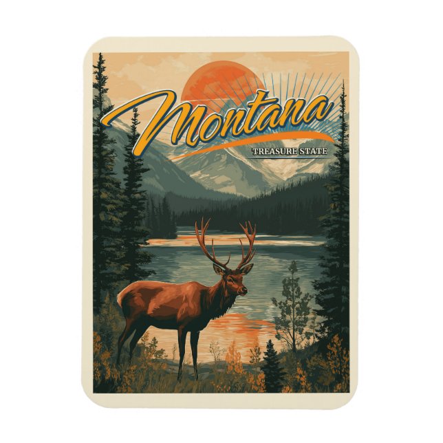 Vintage Montana Magnet (Vertikal)