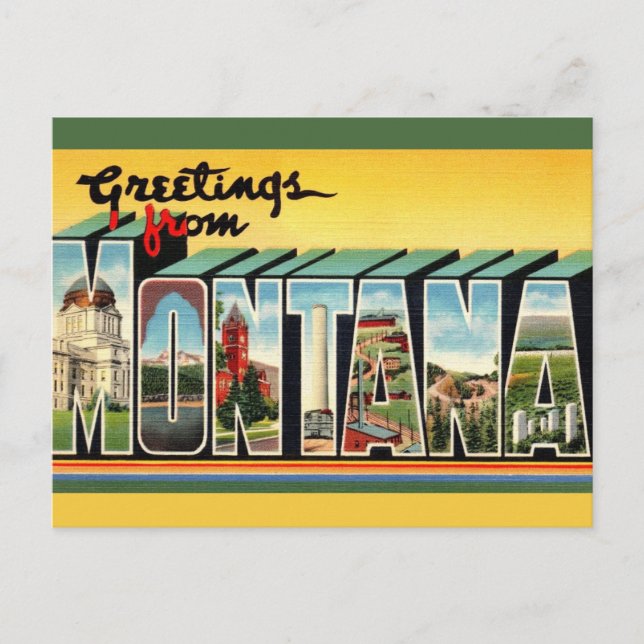 Vintage Montana Postcard Vykort (Framsida)