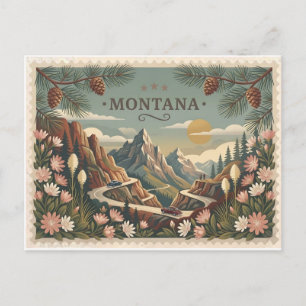 Vintage Montana Resematerial Konst Vykort