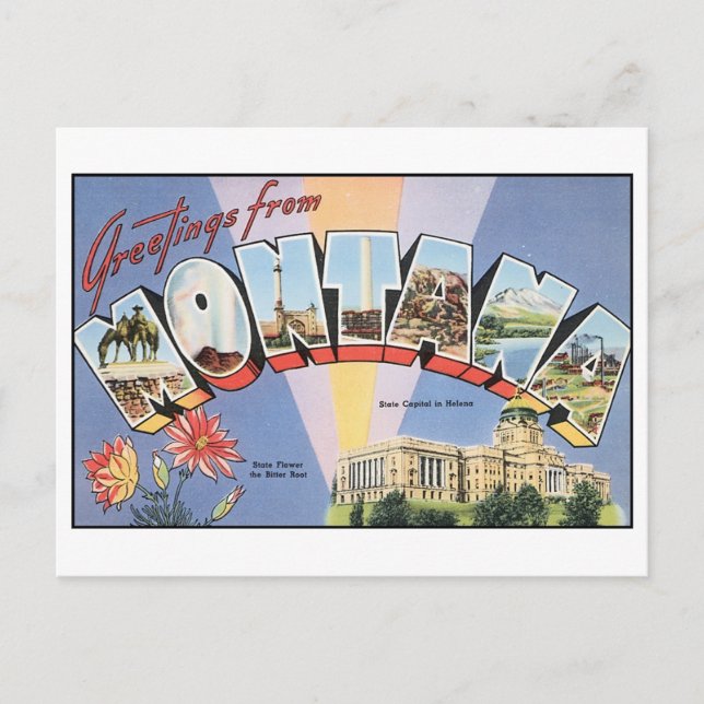 Vintage Montana vycard Vykort (Framsida)