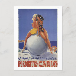 Vintage Monte Carlo 2 Kvinnor i schutter Vykort