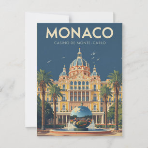 Vintage Monte-Carlo Casino Travel Vykort