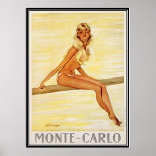 Vintage Monte-Carlo, Monaco - Poster