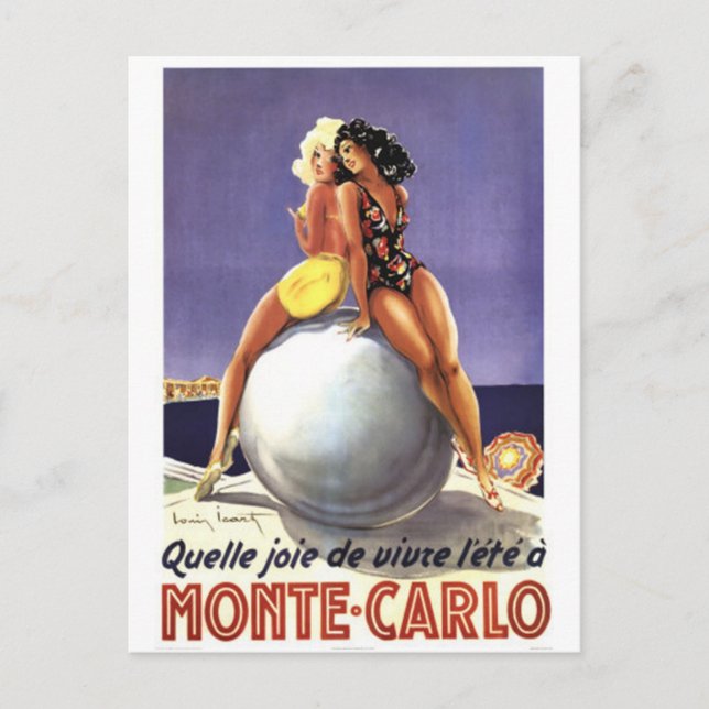 Vintage Monte Carlo, Monaco - Vykort (Framsida)