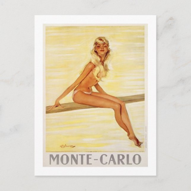 Vintage Monte Carlo, Monaco - Vykort (Framsida)