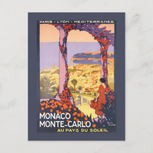 Vintage Montecarlo (Monaco) Poster vykort