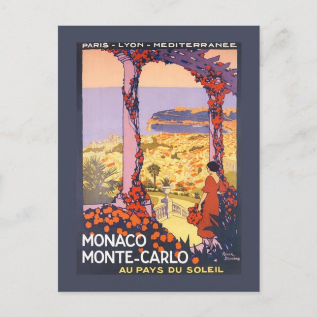 Vintage Montecarlo (Monaco) Poster vykort (Framsida)
