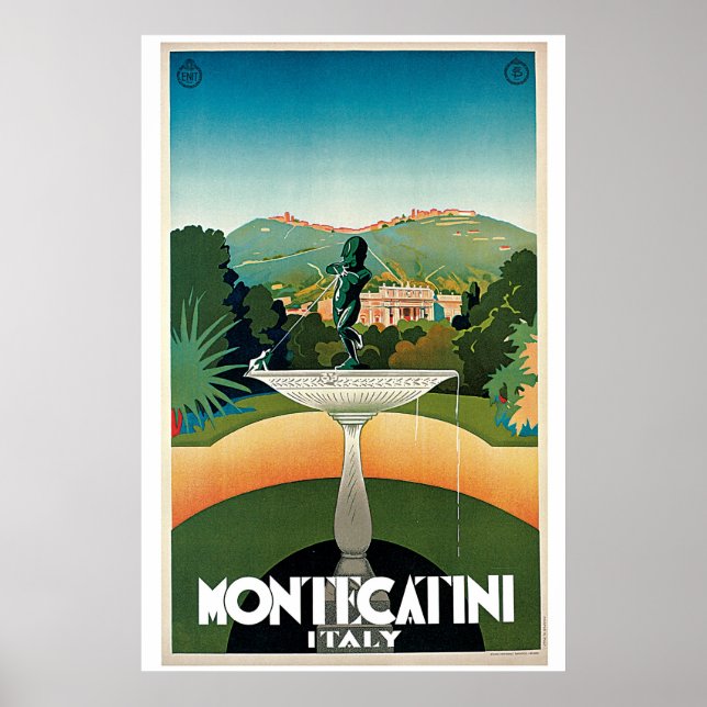 Vintage Montecatini Italiensk reseannons Poster (Framsidan)