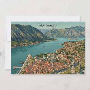 Vintage Montenegro Kotorviken & Gamla Stan Kryssni Inbjudningar