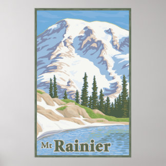 Vintage Montera Rainier Travel Poster