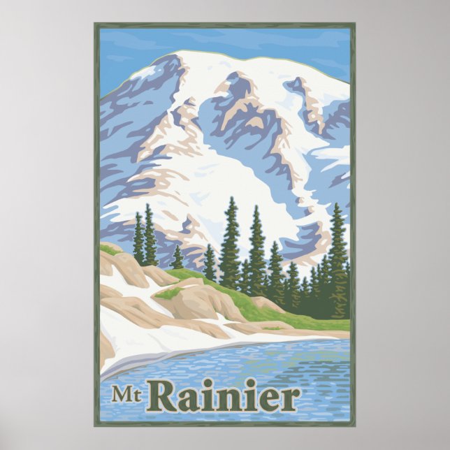 Vintage Montera Rainier Travel Poster (Framsidan)