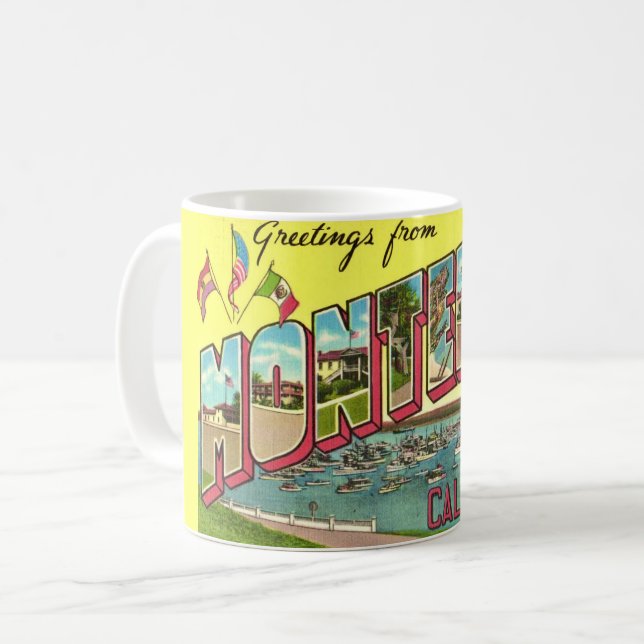 Vintage Monterey CA välkomstmugg Kaffemugg (Framsida vänster)