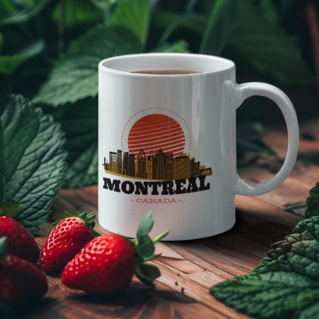 Vintage Montreal Canada Skyline Kaffemugg (montreal canada coffee mug)