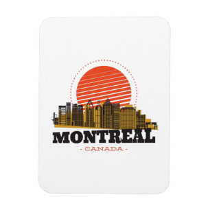 Vintage Montreal Canada Skyline Magnet