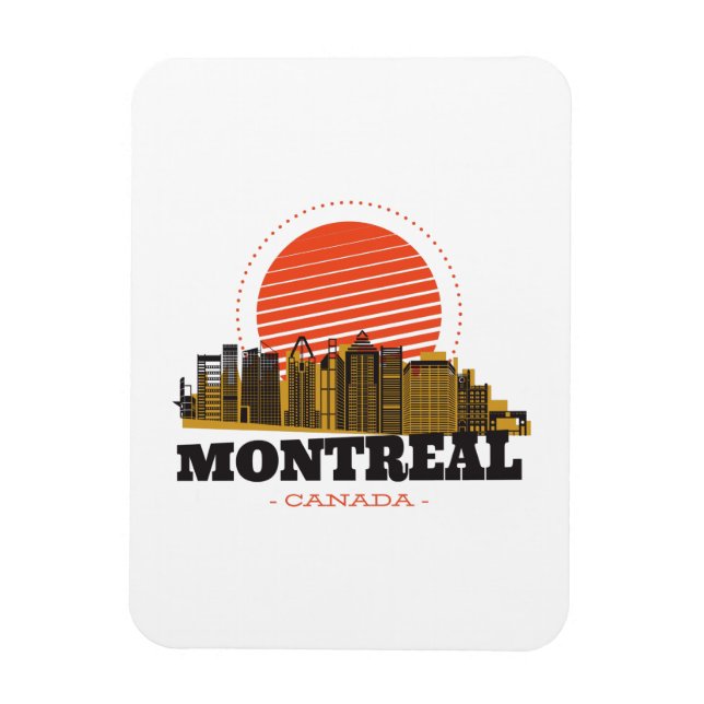 Vintage Montreal Canada Skyline Magnet (Vertikal)