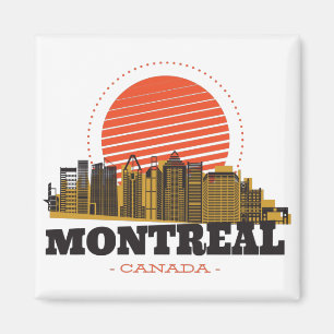 Vintage Montreal Canada Skyline Magnet