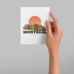Vintage Montreal Canada Skyline Tack Kort