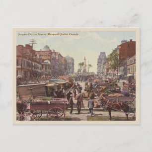 Vintage Montreal Quebec Canada Market Vykort