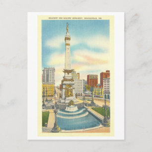 Vintage Monument Circle, Indianapolis, Indiana Vykort