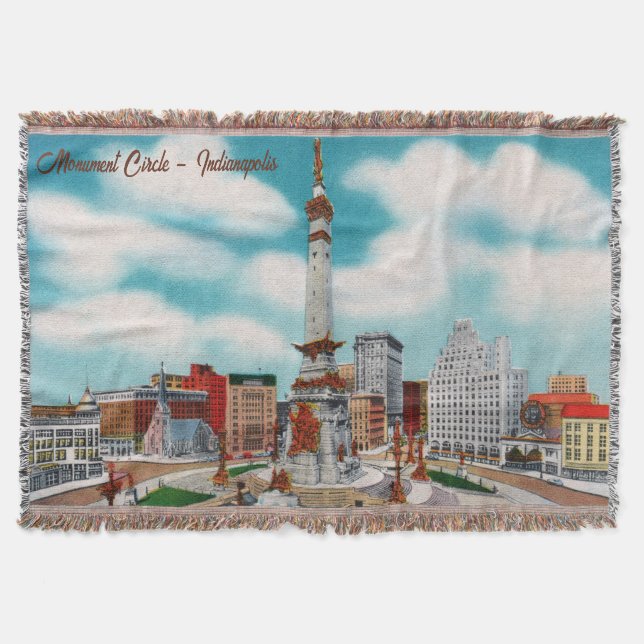 Vintage Monument Circle Indianapolis Throw Blanket Filt (Framsidan)