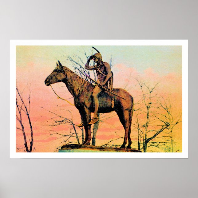 Vintage monument The Scout, Kansas City MO Poster (Framsidan)