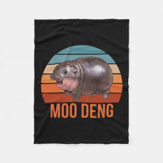 Vintage Moodeng Hippo Berömd Ba Fleecefilt