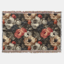 Vintage Moody Floral Kastsjal – Dark Cottagec