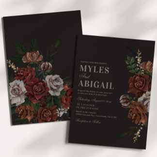 Vintage Moody Florals Wedding Invitation Inbjudningar