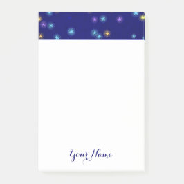 Vintage Moon and Stars Etsning 4" x 6" Klistermärk Post-it Block
