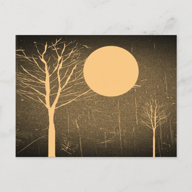 Vintage Moon natt vykort (Framsida)