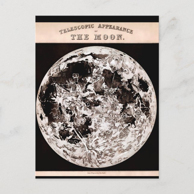 Vintage Moon Postcard Vykort (Framsida)