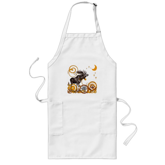 Vintage Moose Apron Långt Förkläde (Framsidan)