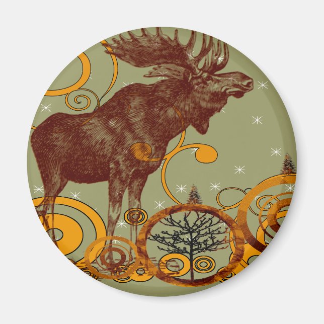 Vintage Moose Gifts Magnet (Framsidan)