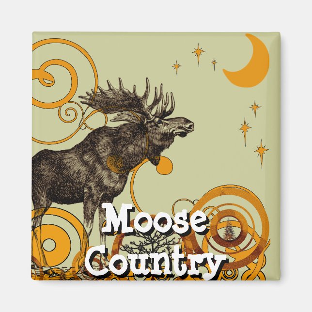 Vintage Moose Gifts Magnet (Framsidan)